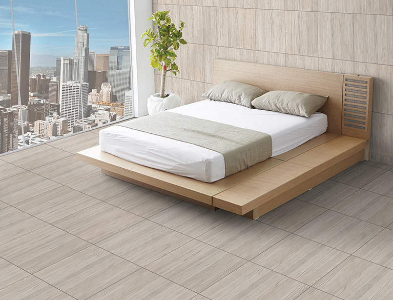 GFT BDF Natural Maple Wood_Bedroom_Germfree+Forever Tiles_Porcelain Floor Tile_600x600 mm