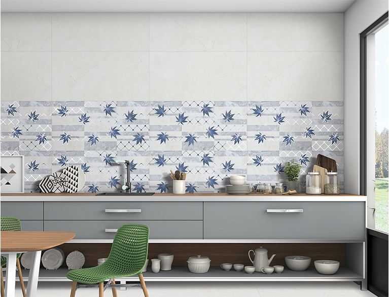 DR Décor Rustic Maple Leaf Blue & DR DGVT Pulpis Marble Silver_600x1200 mm