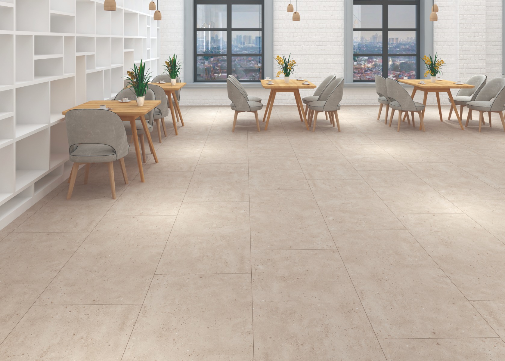 Matte Finish BHF Grainy Limestone Camel FT Forever tile 600x1200 mm