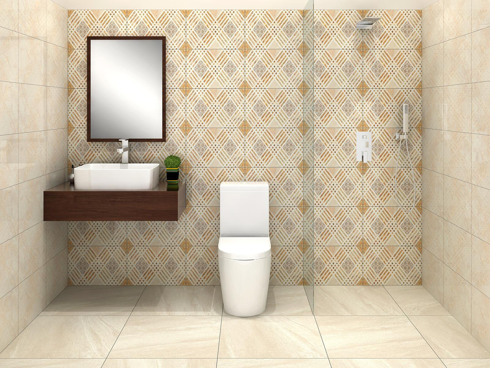 Glossy Finish OHG Criss Cross Beige HL Ceramic tile 300x450 mm