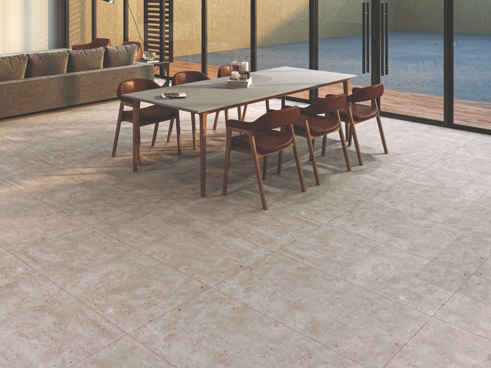 Matte Finish BHF Grainy Limestone Taupe FT Forever tile 600x1200 mm