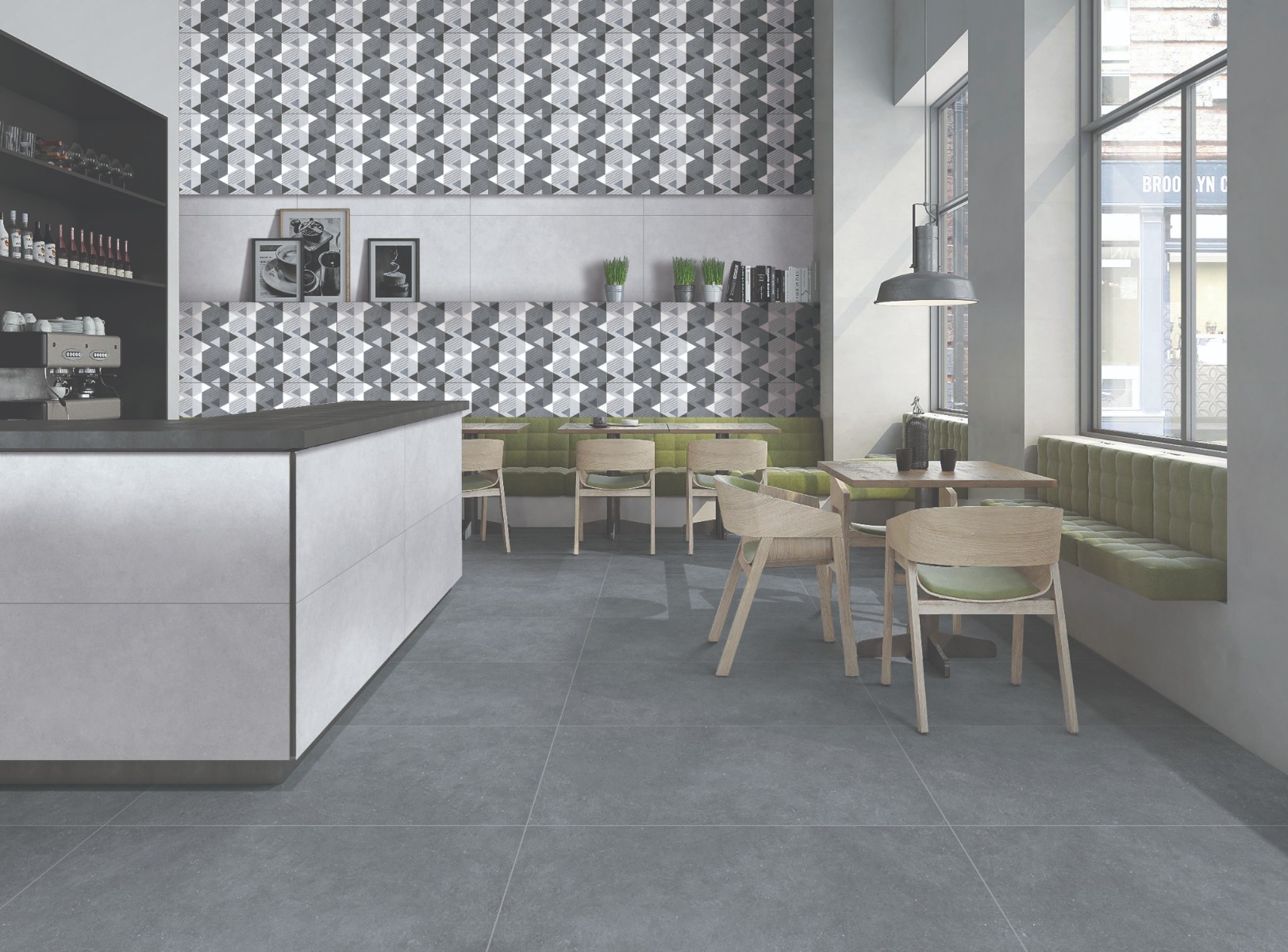 Matte Finish BHF Sandy Triangle Grey HL FT Forever tile 600x1200 mm