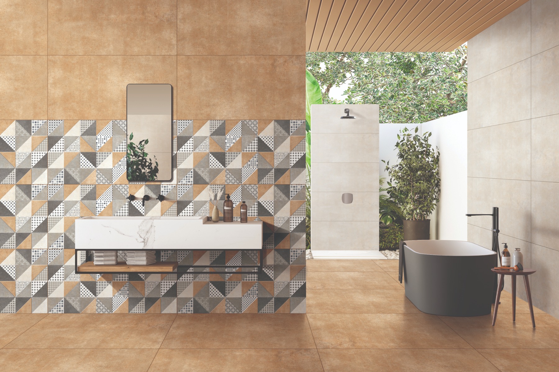 Matte Finish BHF Grunge Mosaic HL FT Forever tile 600x1200 mm