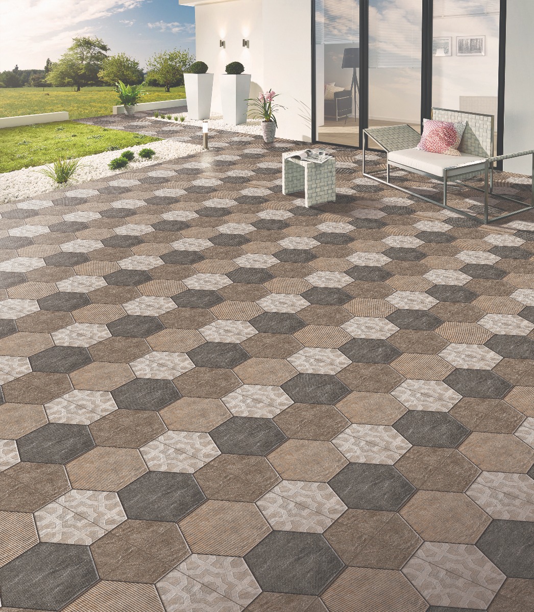 Matte Finish Hexa Hazel Pavers tile 300x300 mm