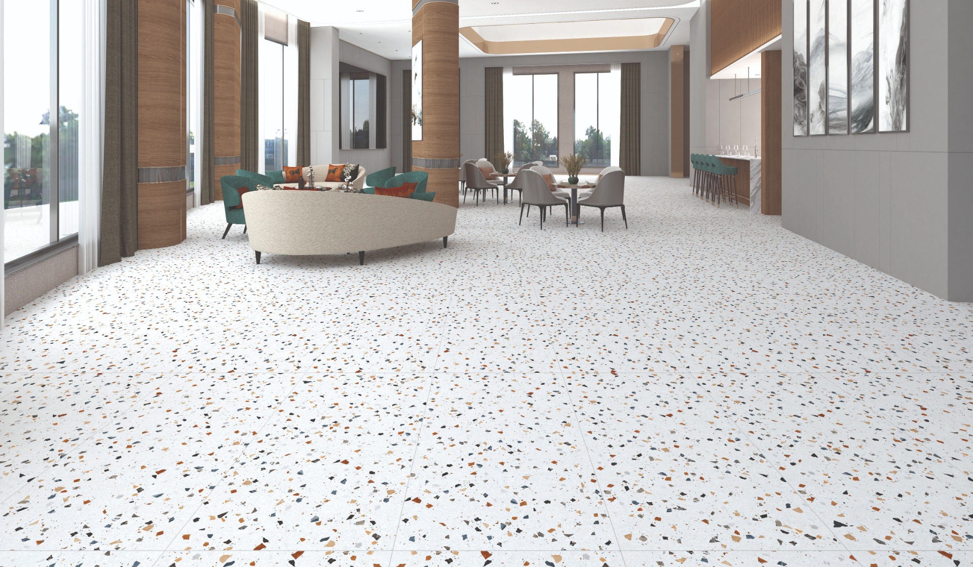 Matte Finish BHF Chips Multi FT Forever tile 600x1200 mm