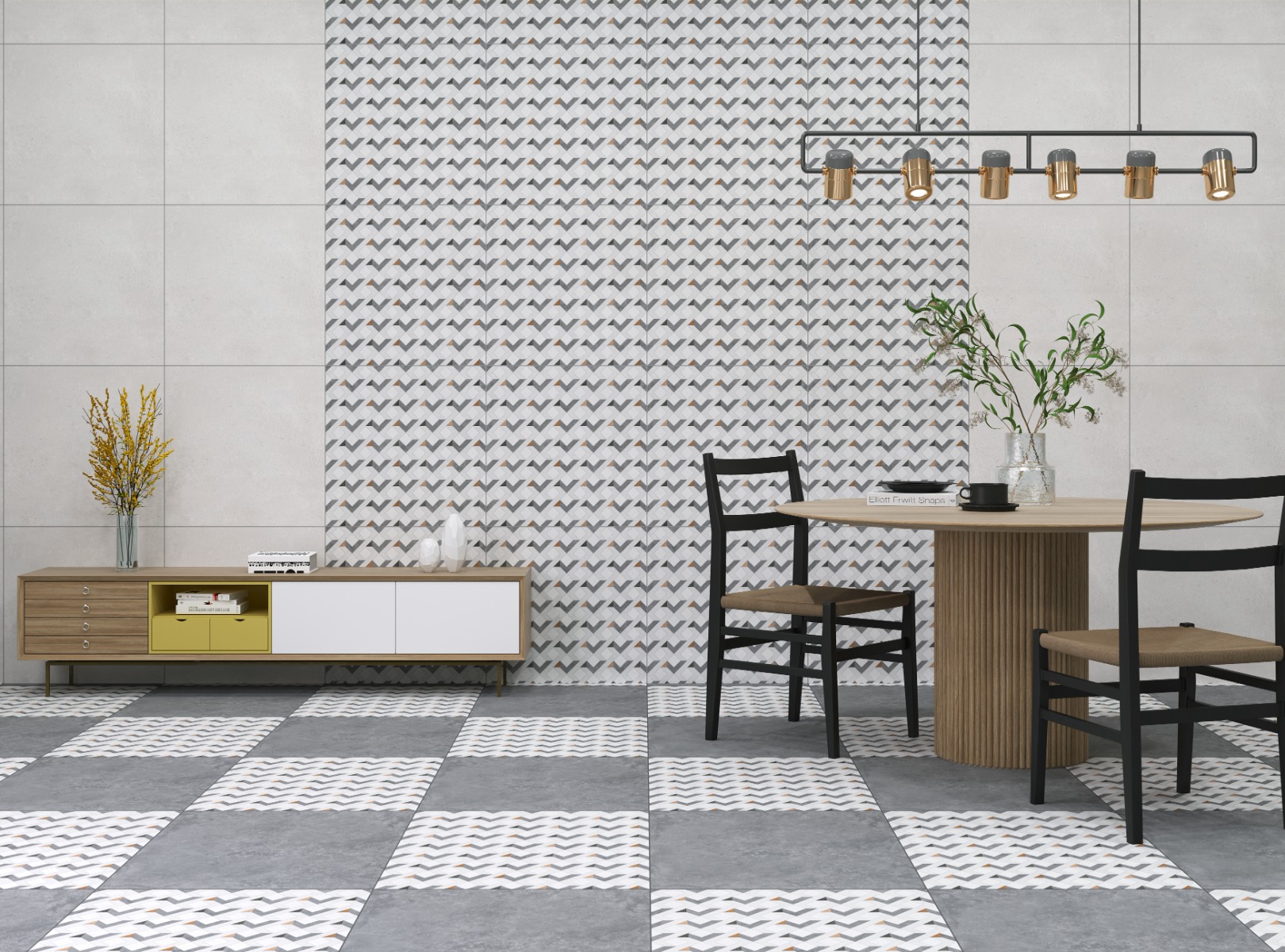 Matte Finish BHF Cloudy 3D Grey HL FT Forever tile 600x600 mm