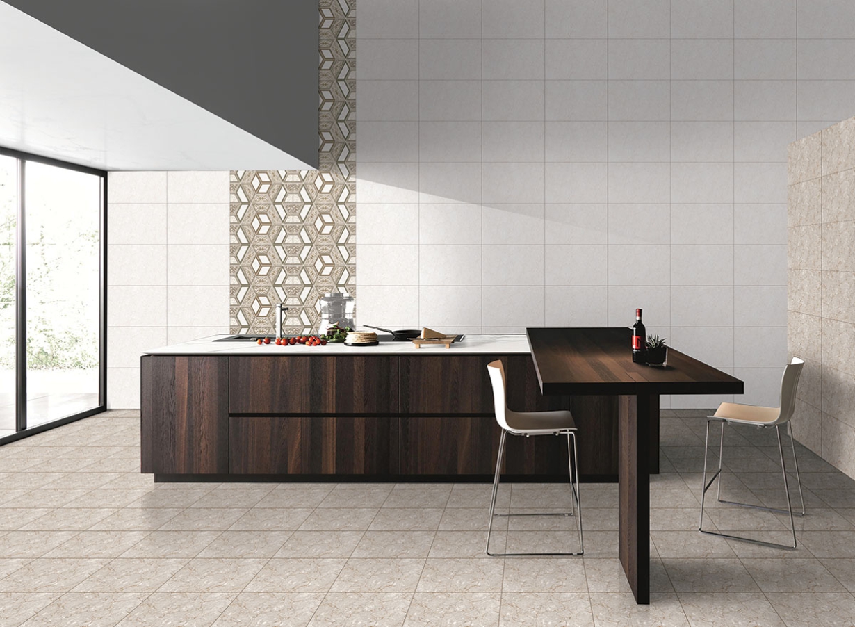 Glossy Finish SBG Rosalia Marble Light Ceramic tile 300x450 mm