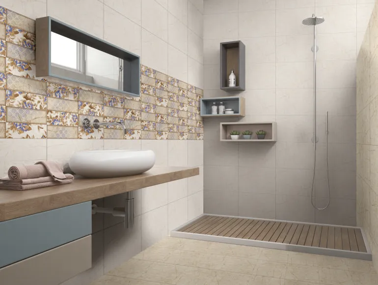 Glossy Finish SDG Hibiscus Brown DK Ceramic tile 300x450 mm