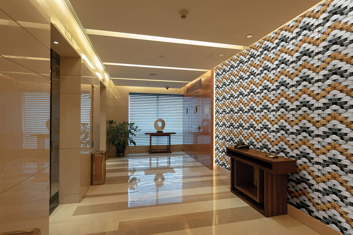 Glossy Finish EHG 3D Block Wave Multi Ceramic tile 300x450 mm