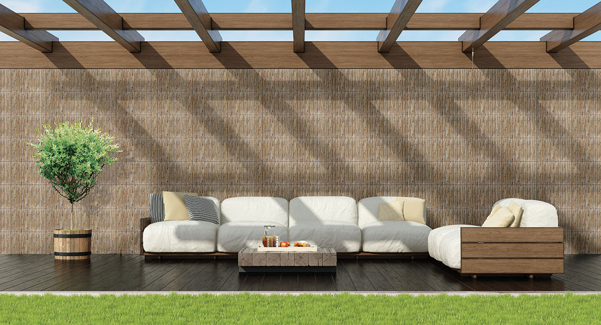 Matte Finish EHM Bamboo Beige Dk Ceramic tile 300x450 mm