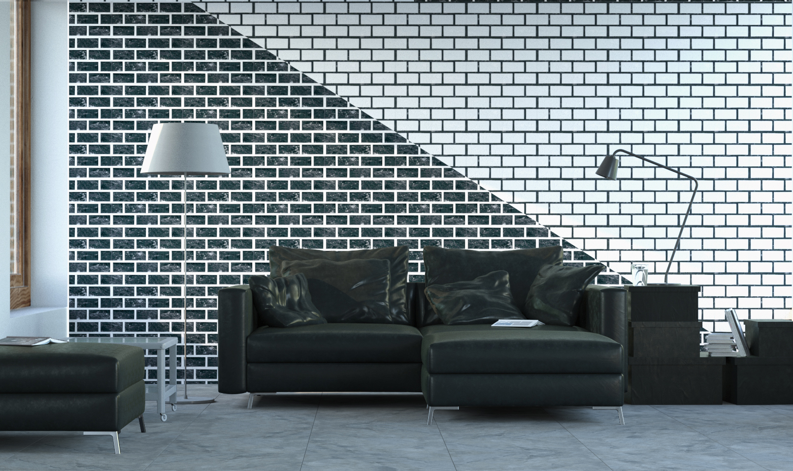 Matte Finish EHM Brick Black Ceramic tile 300x450 mm