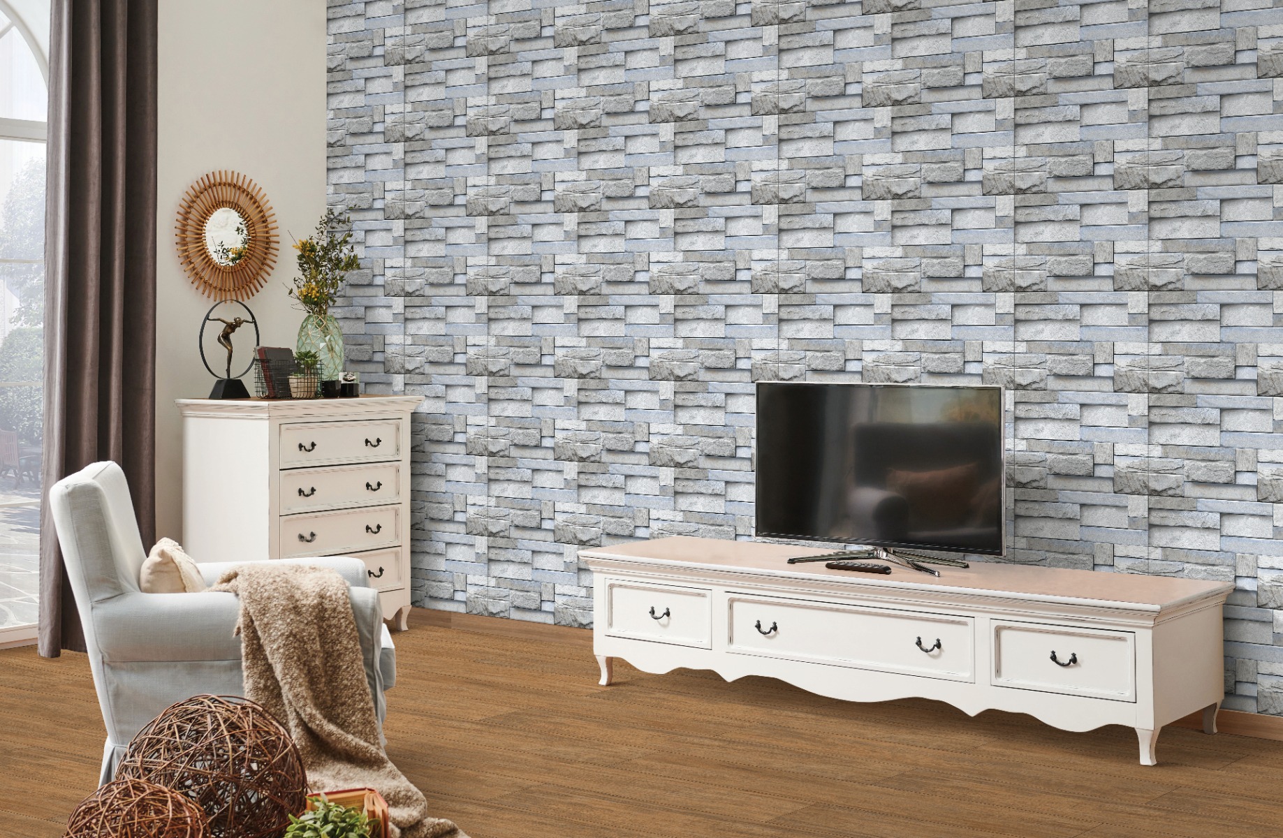 Matte Finish EHM Hewn Stone Grey Ceramic tile 300x450 mm