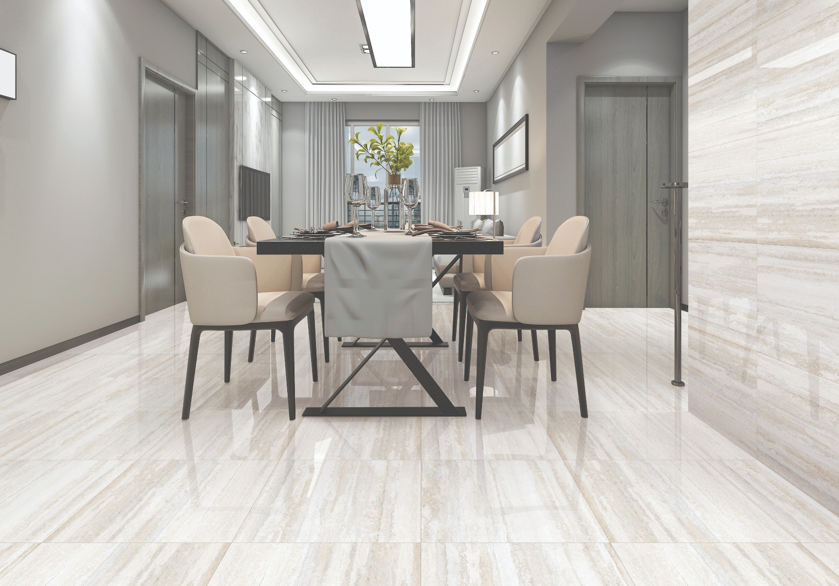 Glossy Finish PGVT Marvel Bianco Vitrified tile 600x600 mm