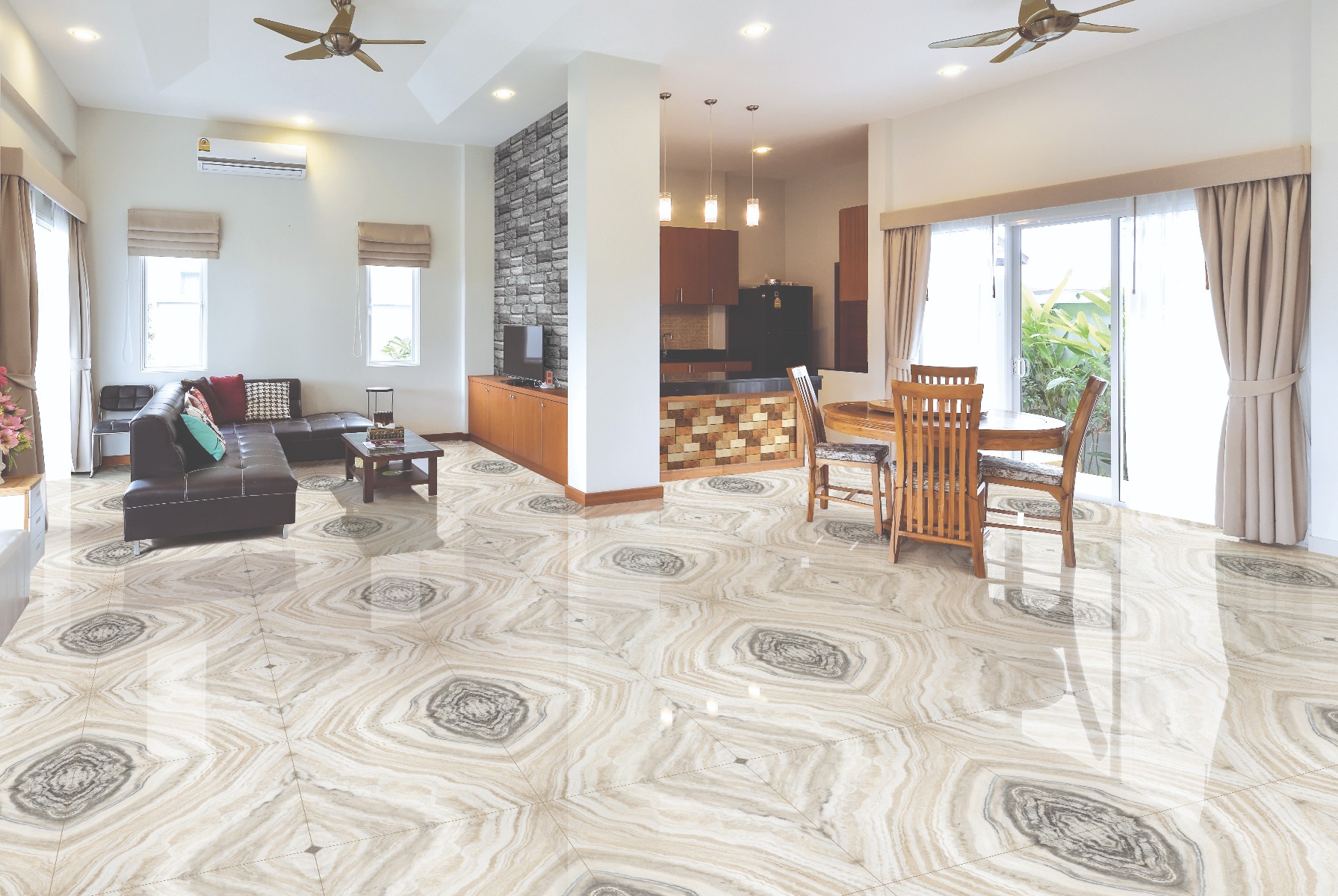 Glossy Finish PGVT Cosmos Marble-A Vitrified tile 600x600 mm