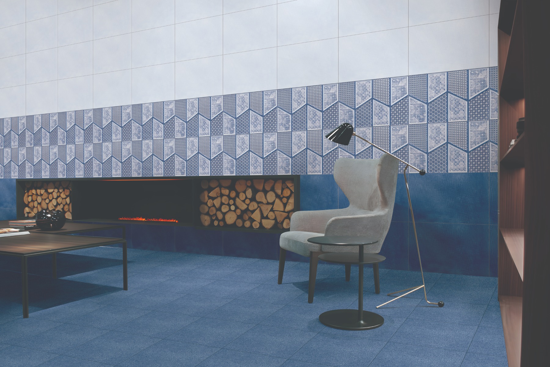 Matte Finish Anti-Skid EC Denim Blue Ceramic tile 300x300 mm