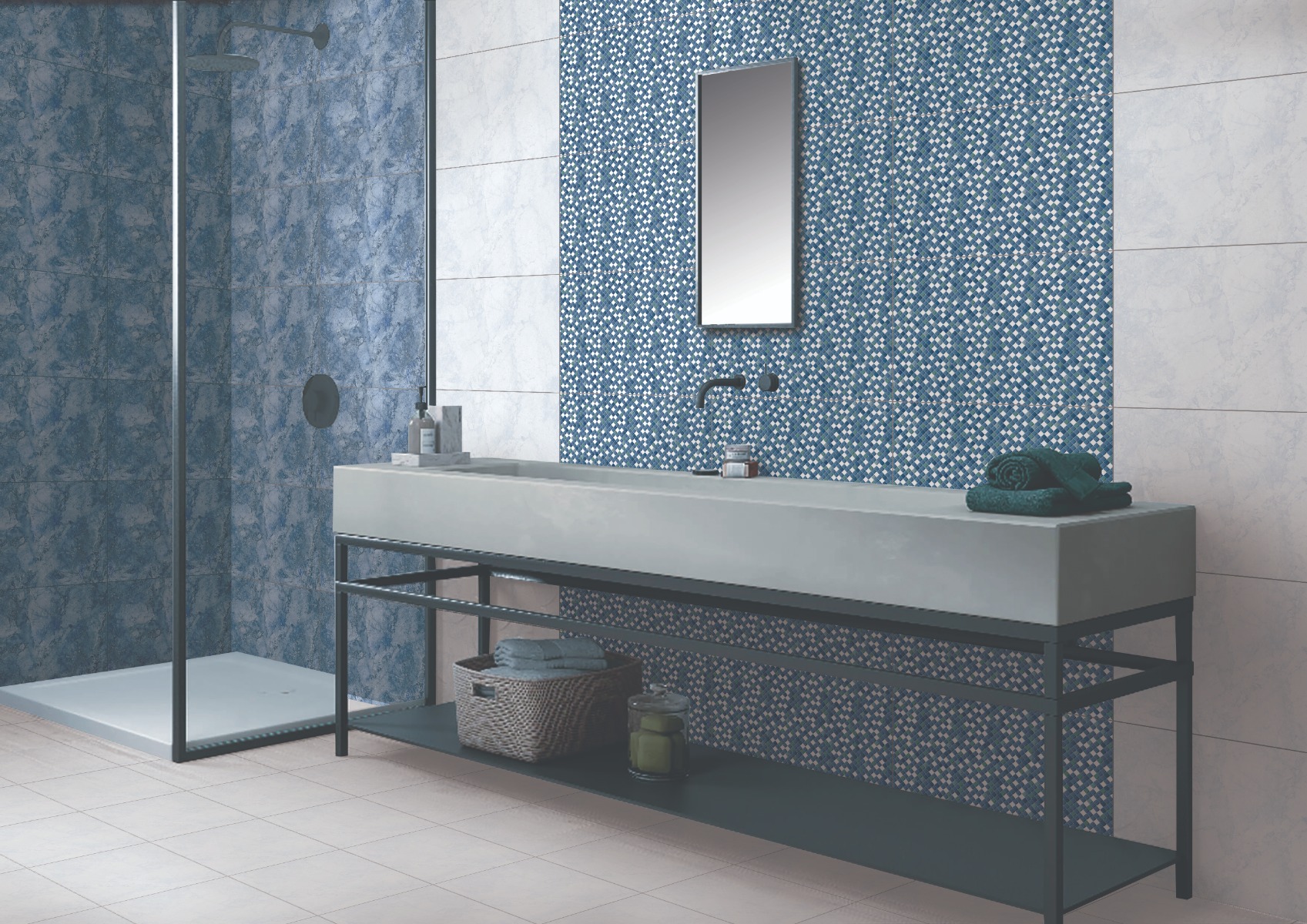 Matte Finish Anti-Skid EC Quartzite Blue LT Ceramic tile 300x300 mm