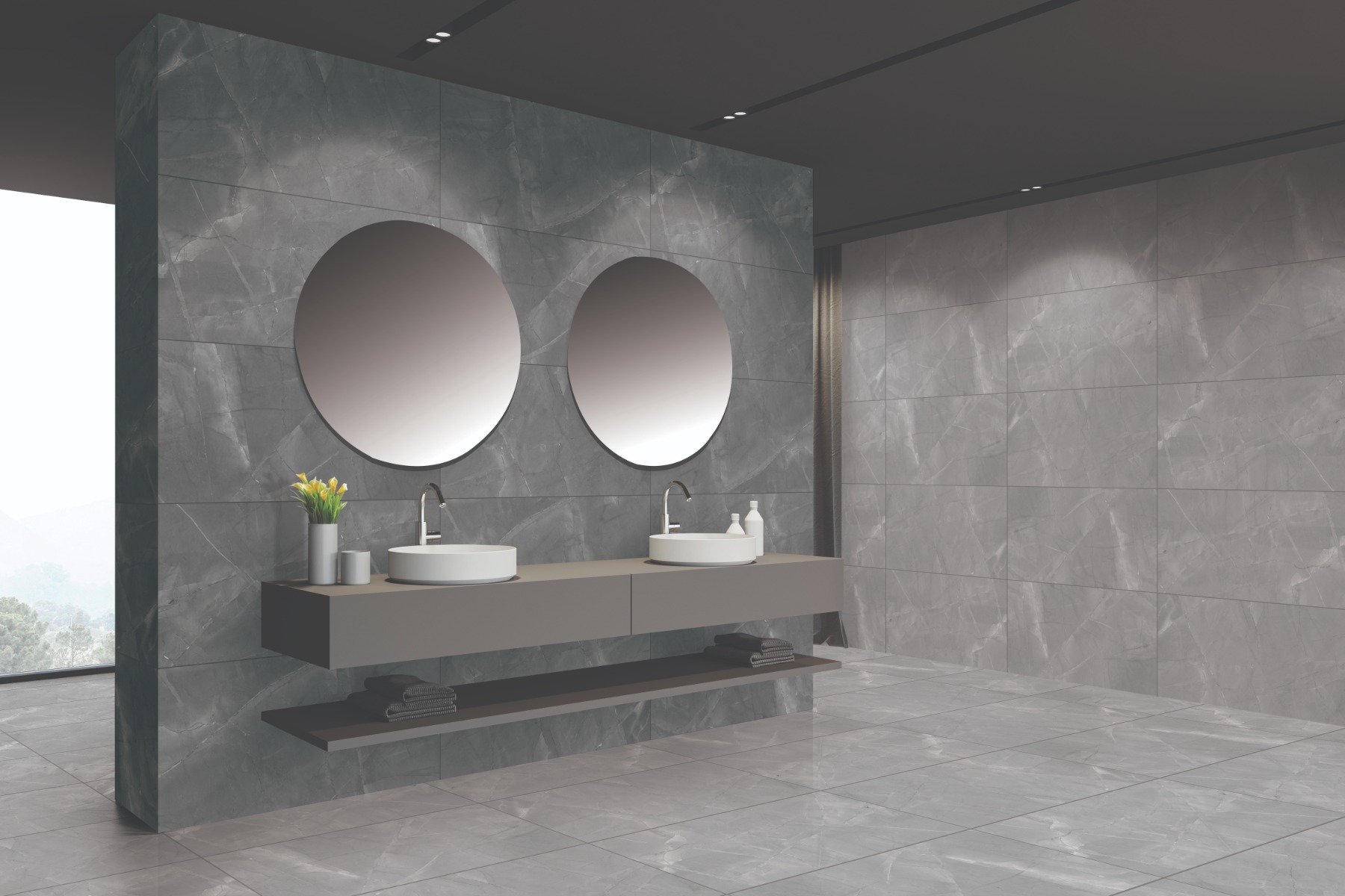 Matte Finish Carving Armani Marble Grey LT Carving tile 600x1200 mm