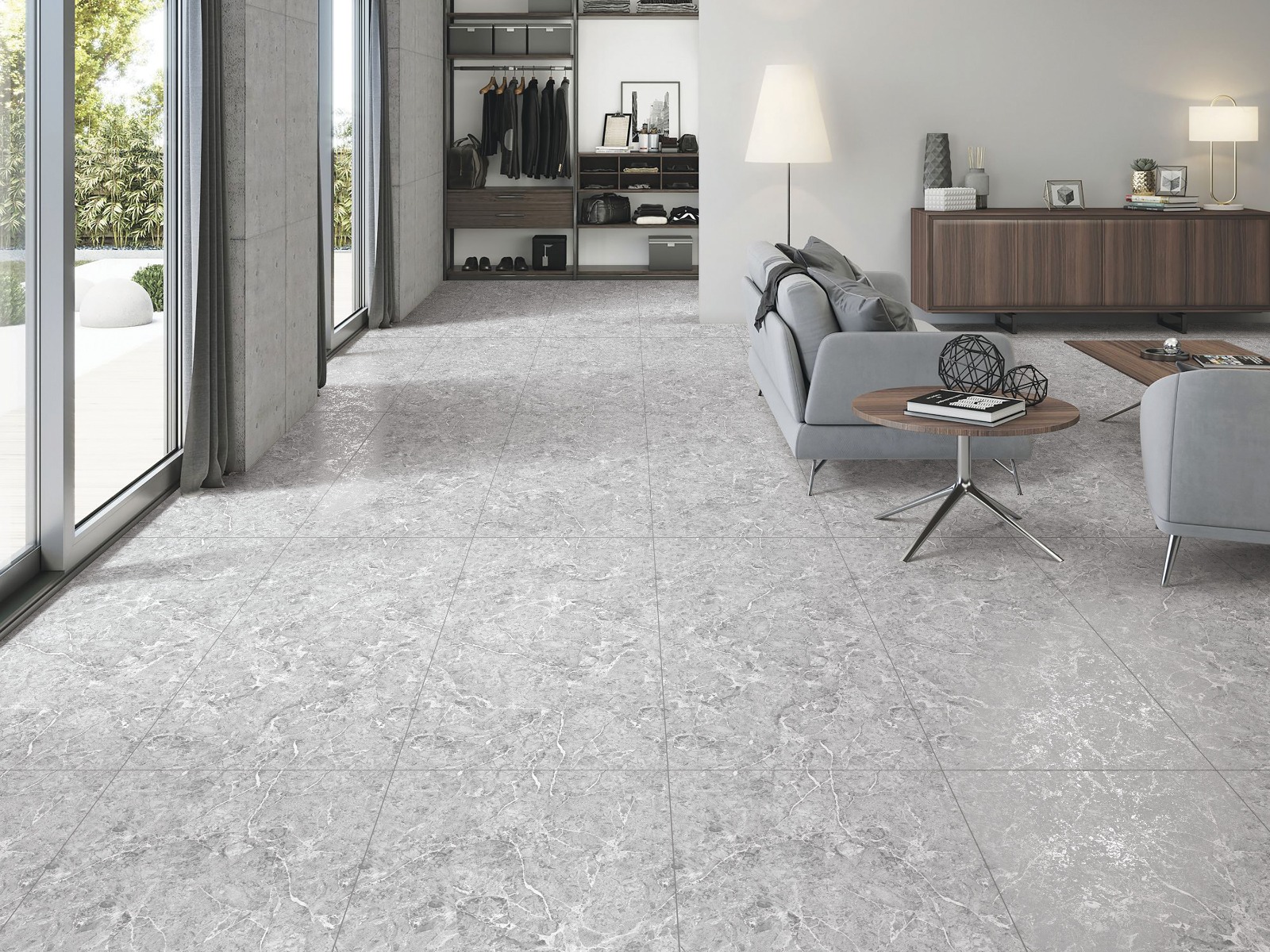 Matte Finish Carving Endless Dalya Silver Marble Glazed Vitrified Tiles 600x1200 mm