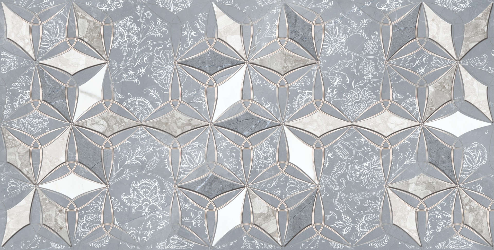 Decor Geometric Floral Grey