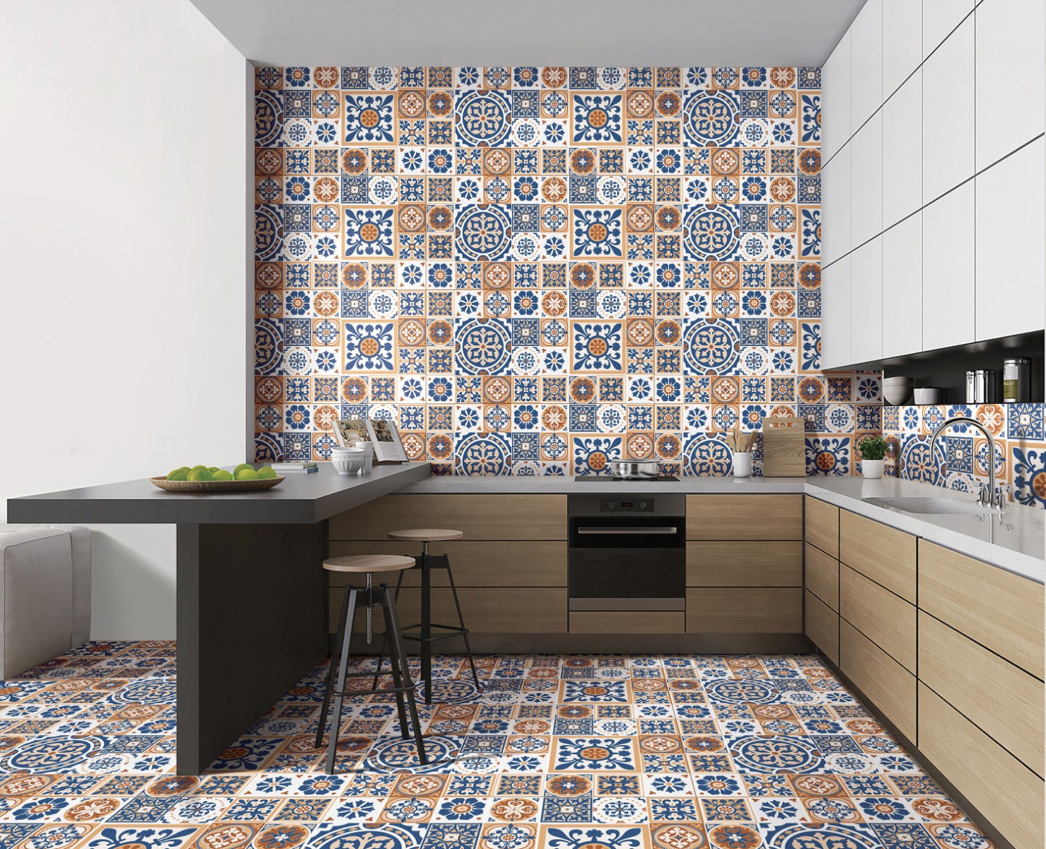 Matte Finish Decor Portuguese Art Multi Glazed Vitrified Tiles 600x1200 mm