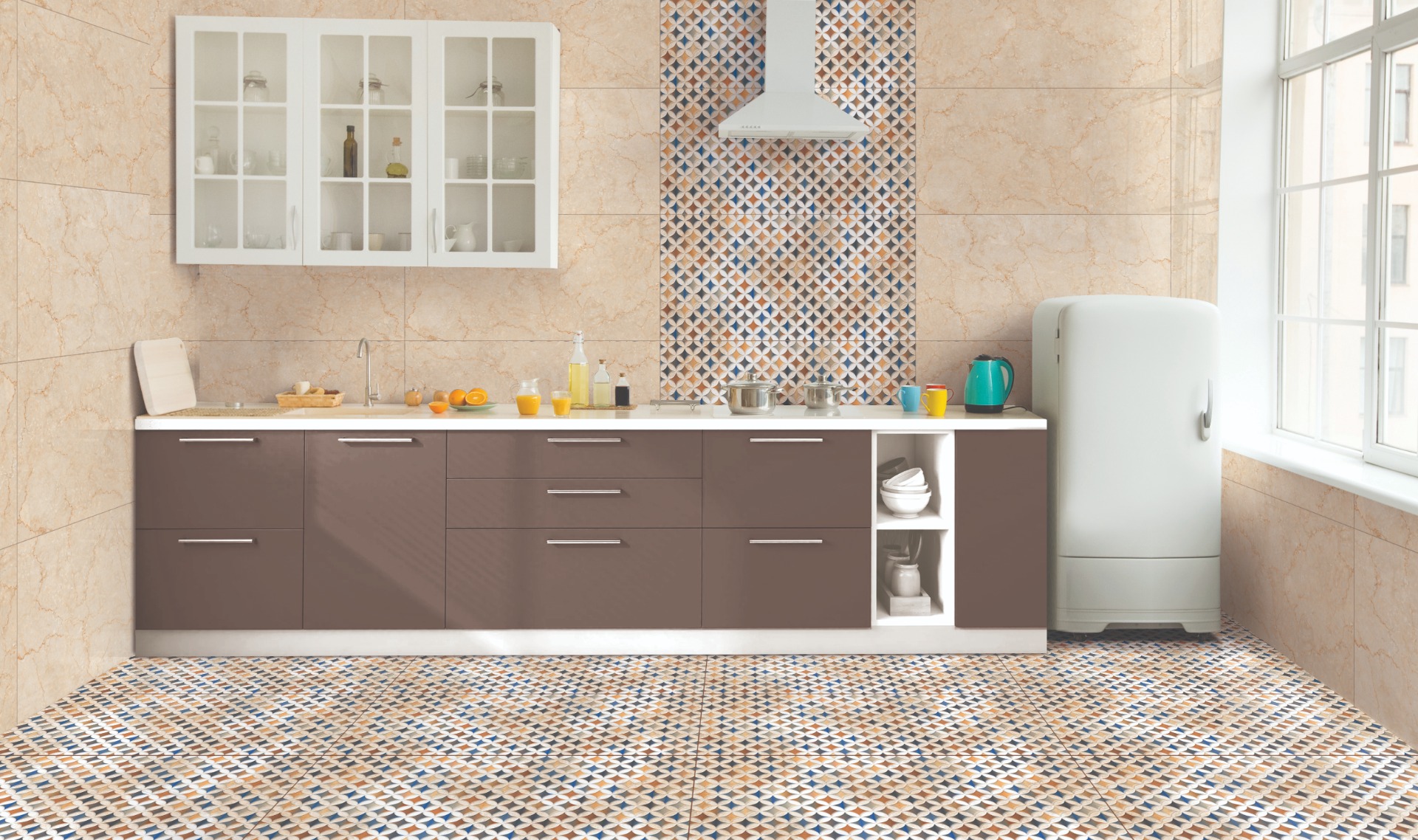 Glossy Finish Decor Star Multi Glazed Vitrified Tiles 600x1200 mm