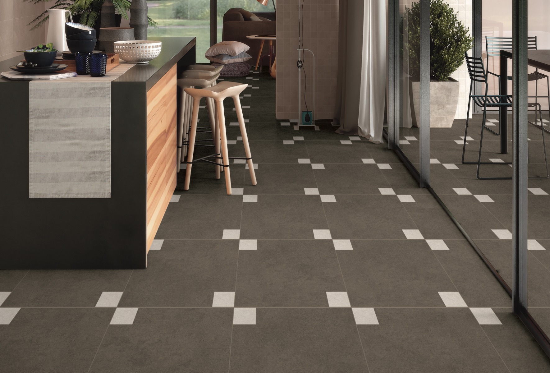 Matte Finish DGVT Cemento Brown Vitrified tile 600x600 mm