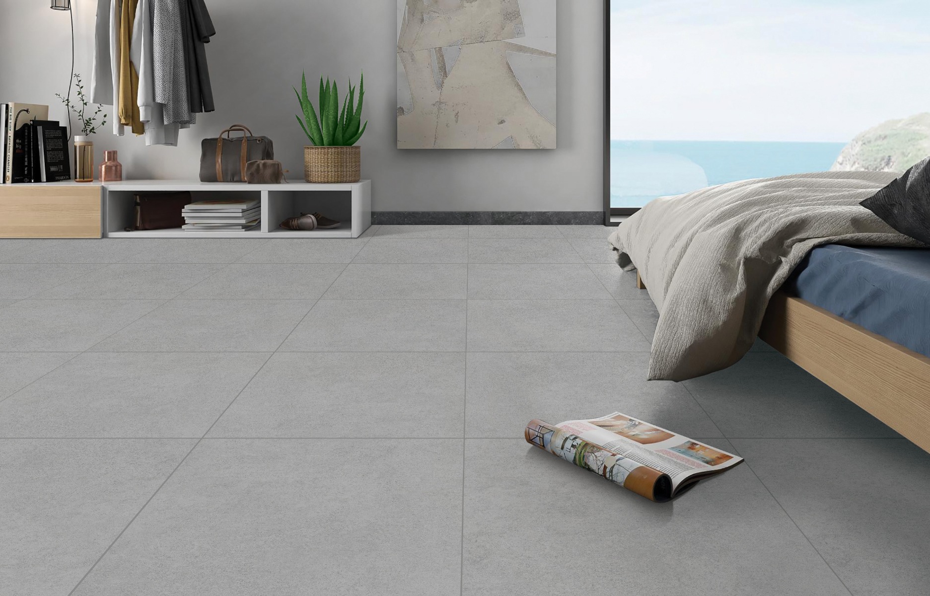 Matte Finish DGVT Cemento Grey Vitrified tile 600x600 mm