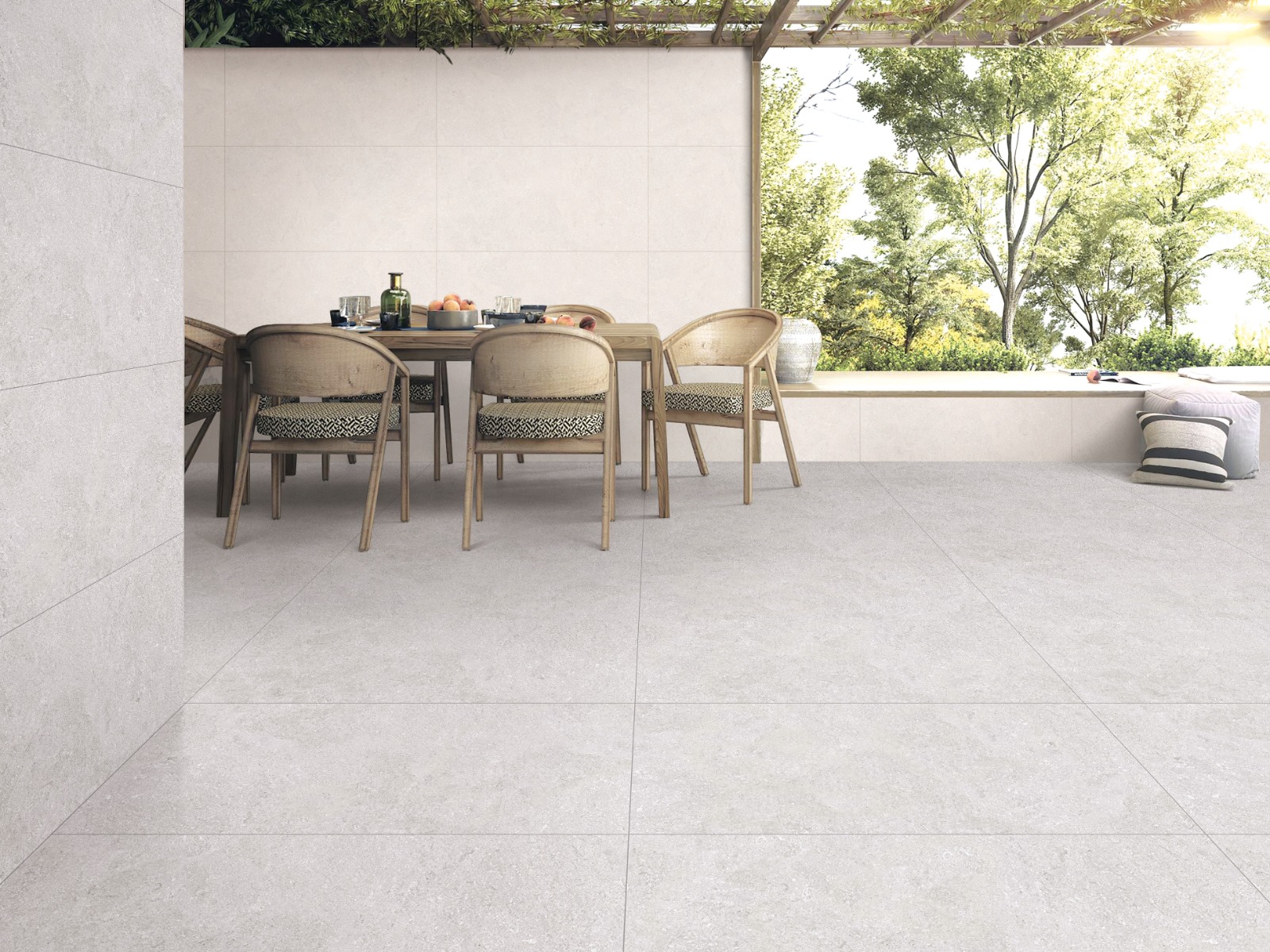 Matte Finish DGVT Coquina Sand Grey LT Glazed Vitrified Tiles 600x1200 mm