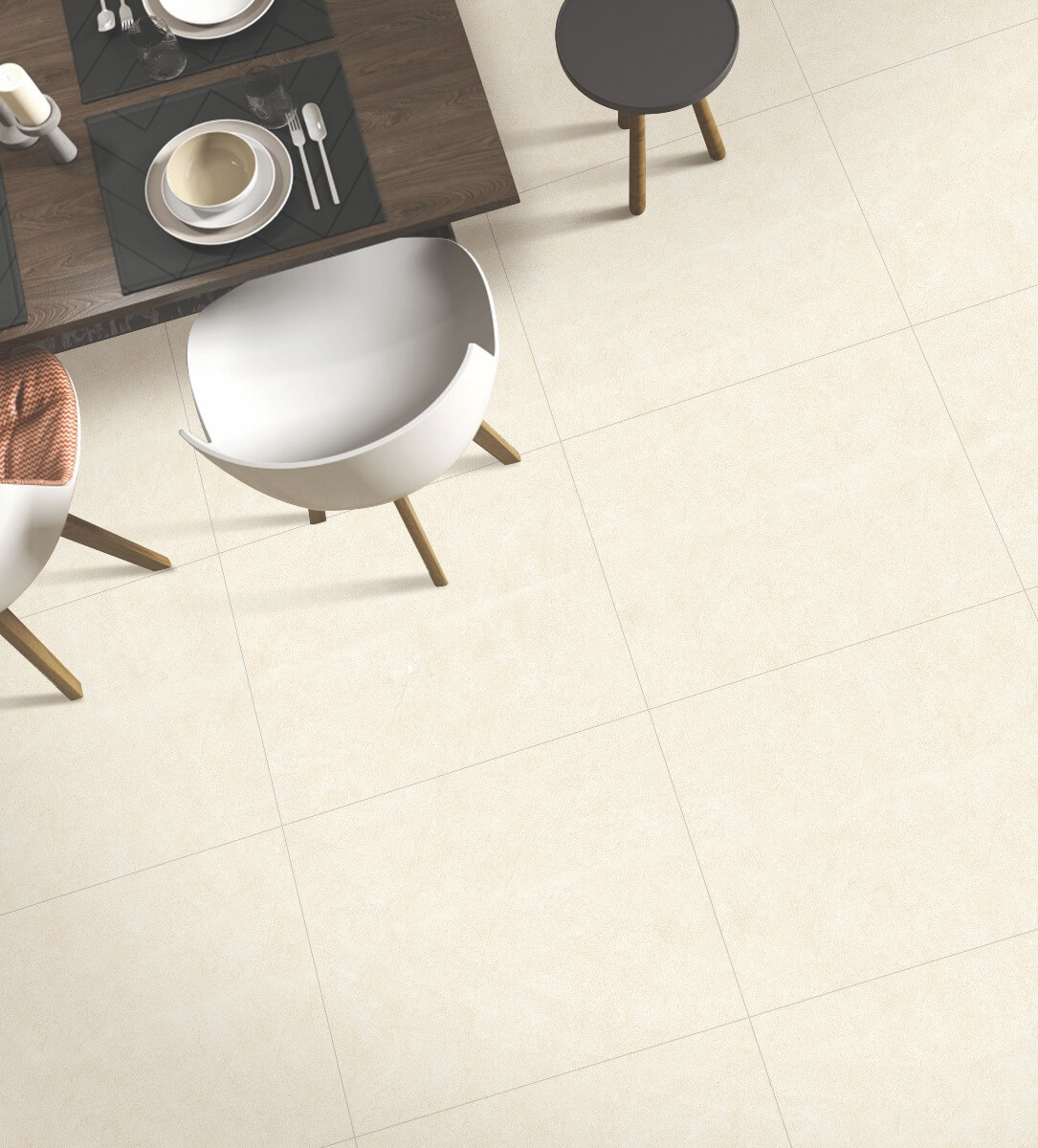Matte Finish DGVT Real Ivory Vitrified tile 600x600 mm