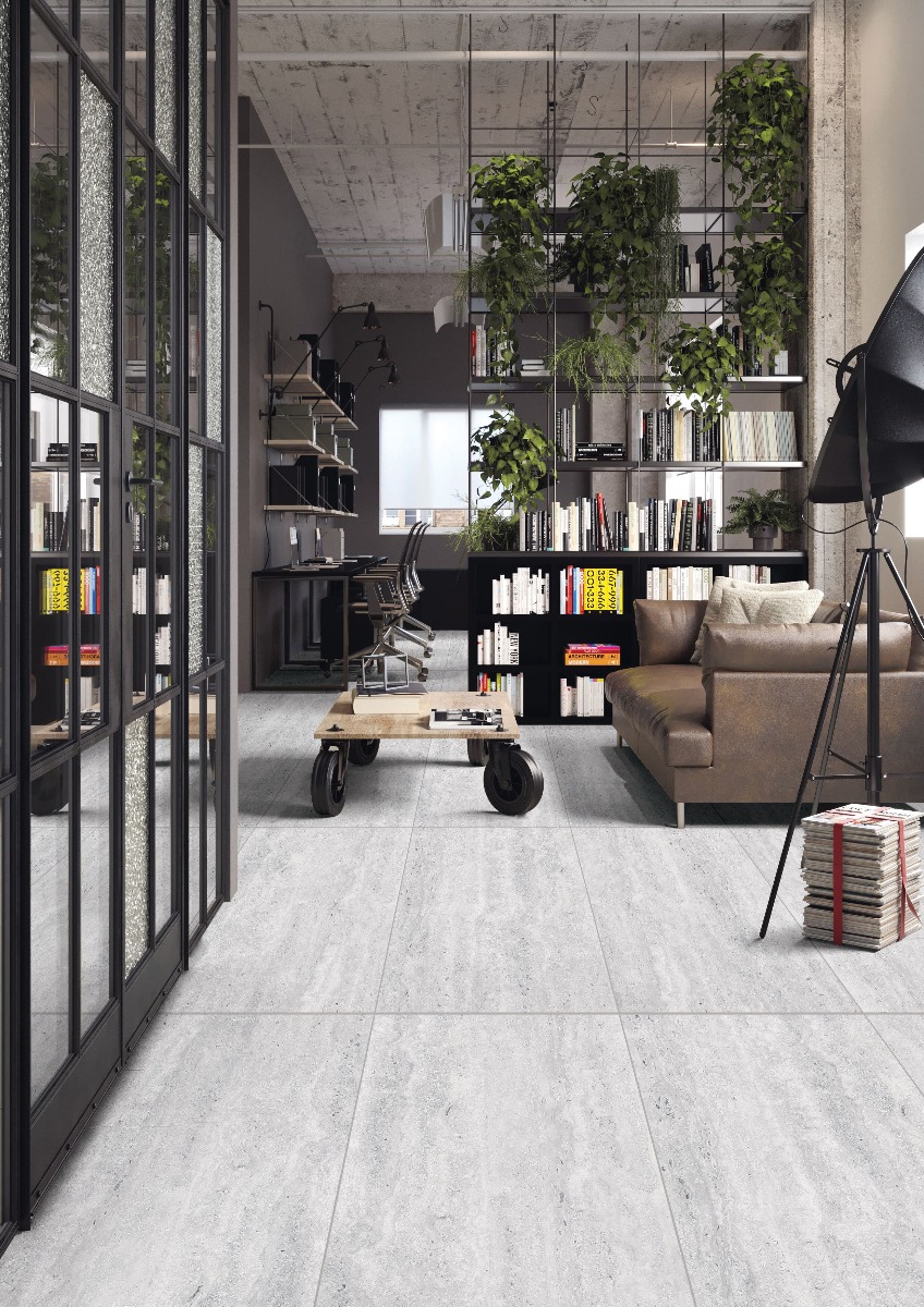 Matte Finish DGVT Real Travertine Grey  Vitrified tile 600x1200 mm
