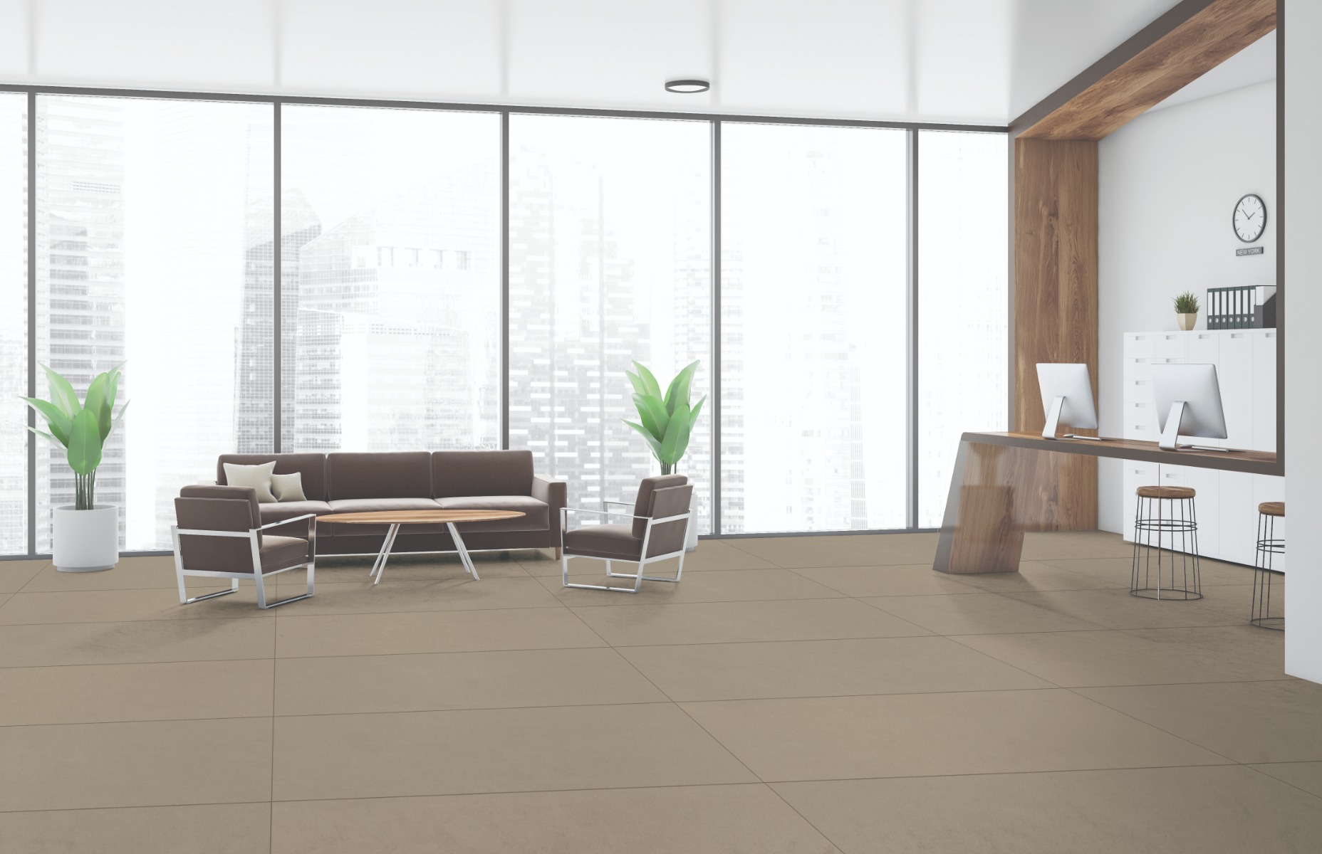 Matte Finish DGVT Sand Brown Lt Glazed Vitrified Tiles 800x1600 mm