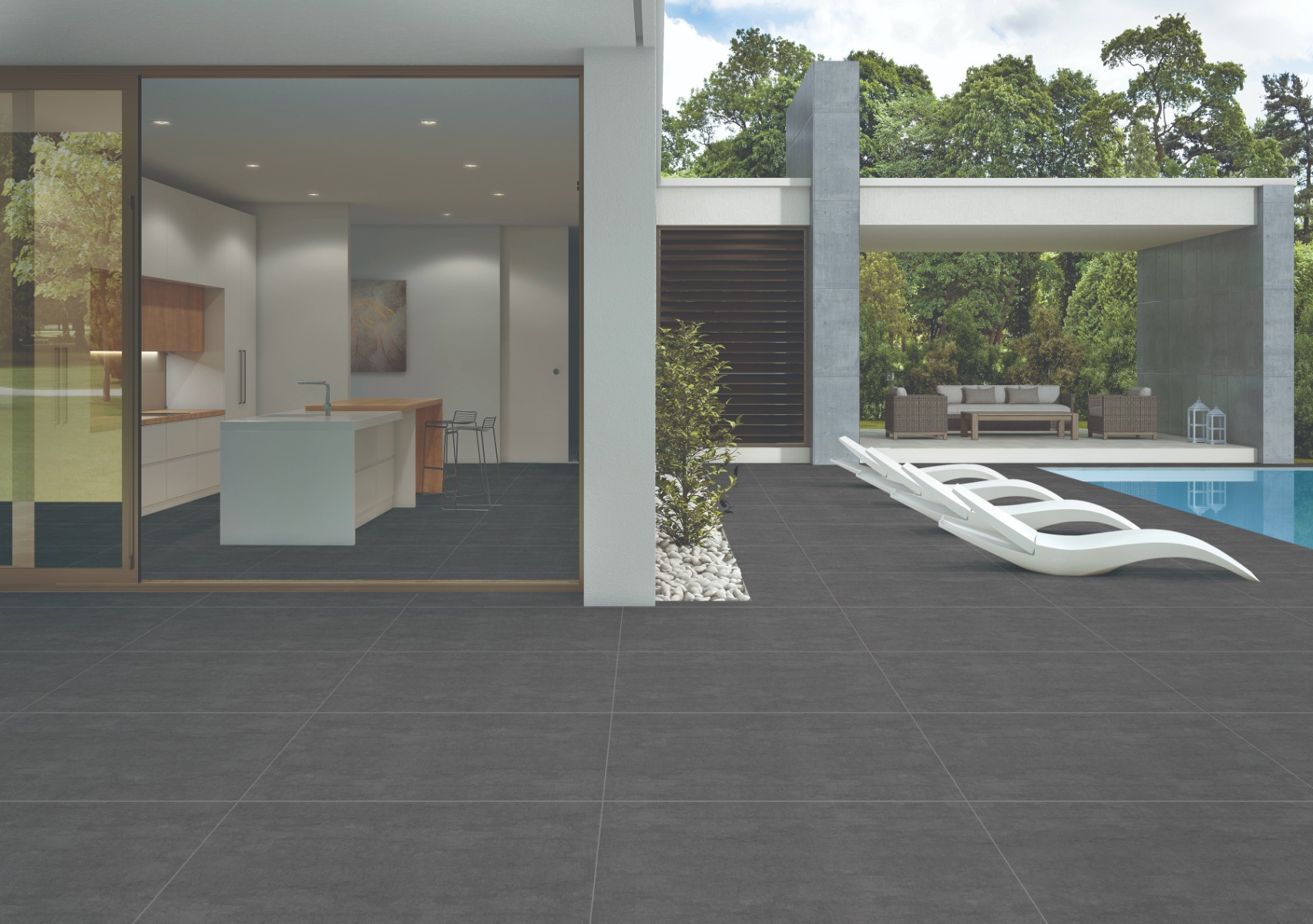 Matte Finish DR DGVT Sandstone Grey DK Glazed Vitrified Tiles 600x1200 mm