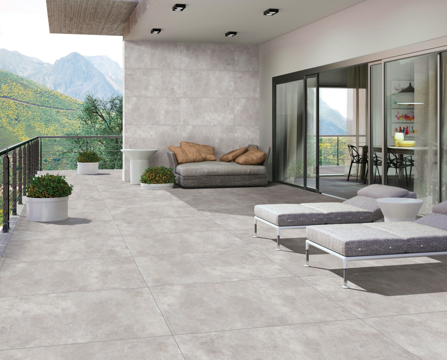 Matte Finish DGVT Smoky Taupe LT Glazed Vitrified Tiles 600x1200 mm