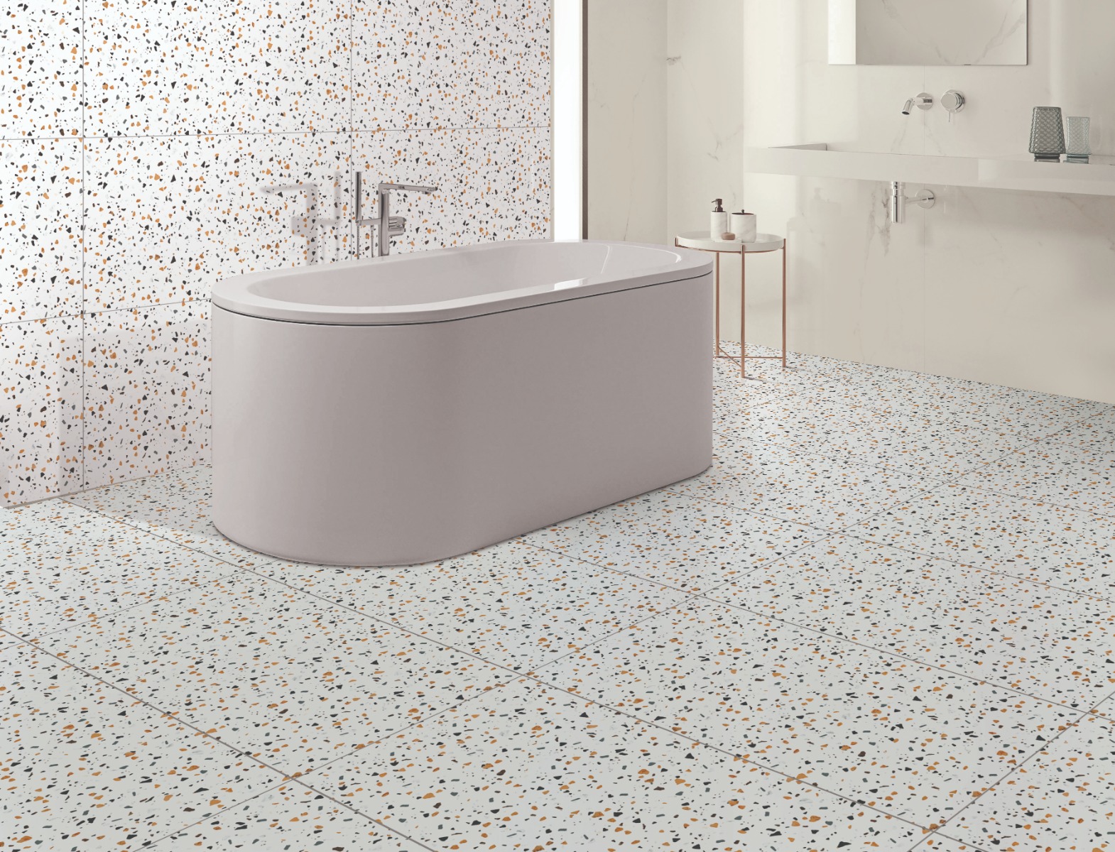 Matte Finish DGVT Terrazzo Multi Glazed Vitrified Tiles 600x1200 mm