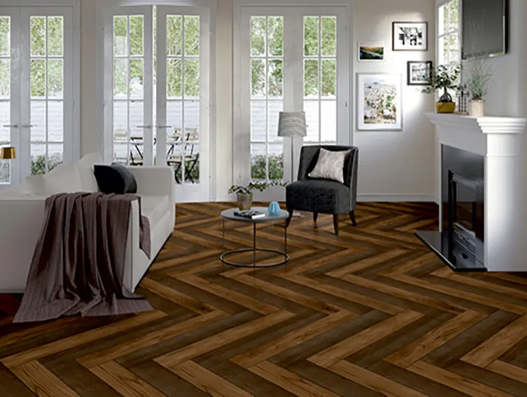 Matte Finish DGVT Oak Wenge Wood Vitrified tile 195x1200 mm