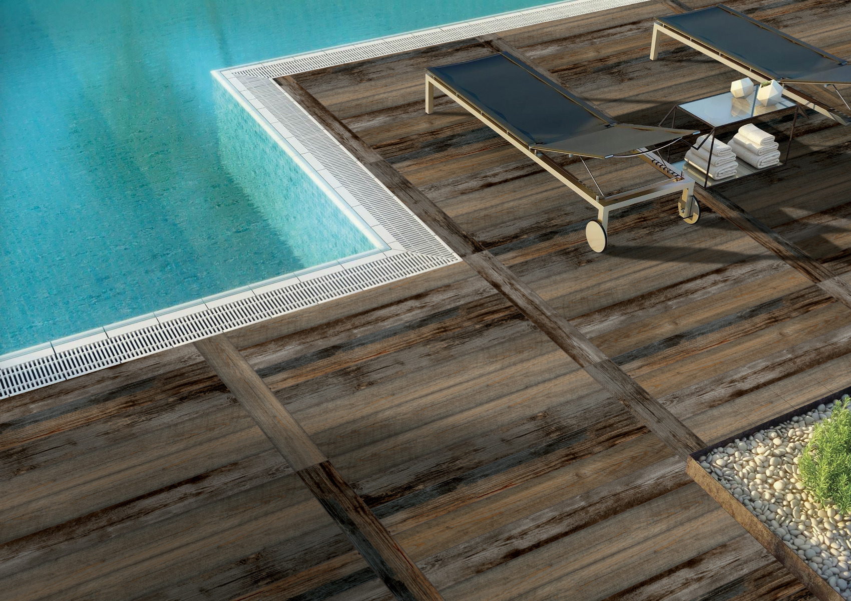Matte Finish DGVT Vintage Stained Wood Vitrified tile 195x1200 mm