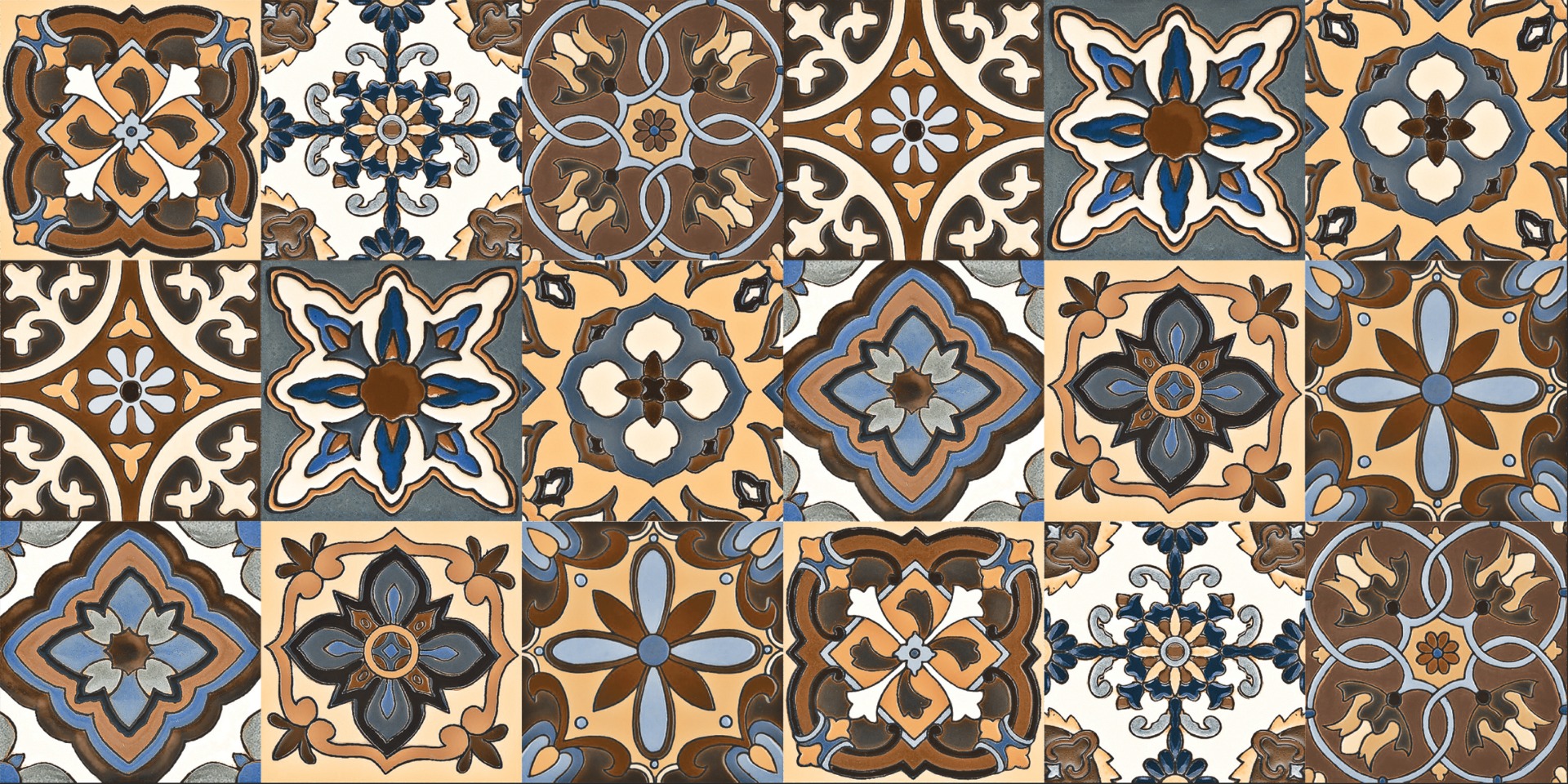 Glossy Finish DR Decor Moroccan Spanish Art Multi Glazed Vitrified Tiles 600x1200 mm