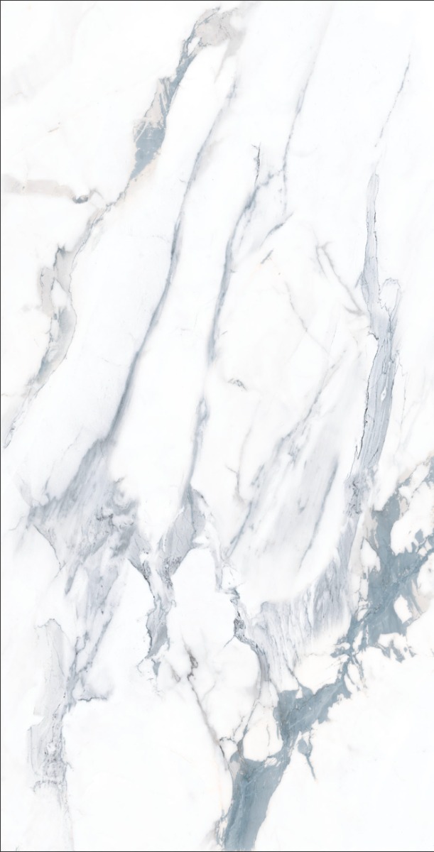 Glossy Finish DR Gloss Carara Green Marble Glazed Vitrified Tiles 600x1200 mm