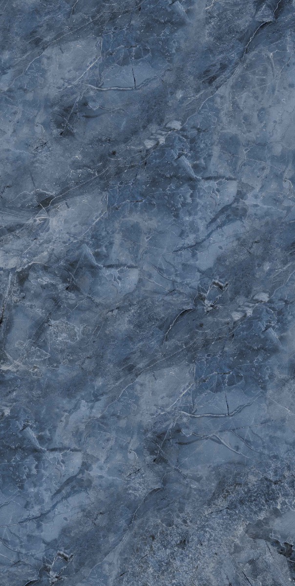Super Glossy Finish DR Super Gloss Blue Marble Stone DK Glazed Vitrified Tiles 600x1200 mm