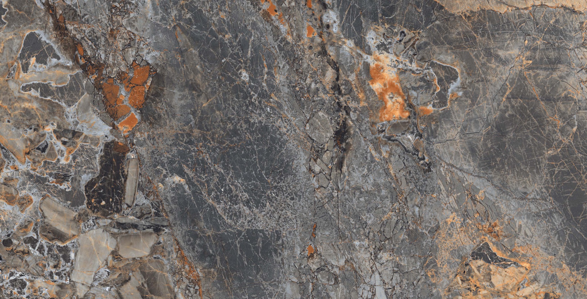 Super Glossy Finish DR Super Gloss Breccia Blue Glazed Vitrified Tiles 600x1200 mm