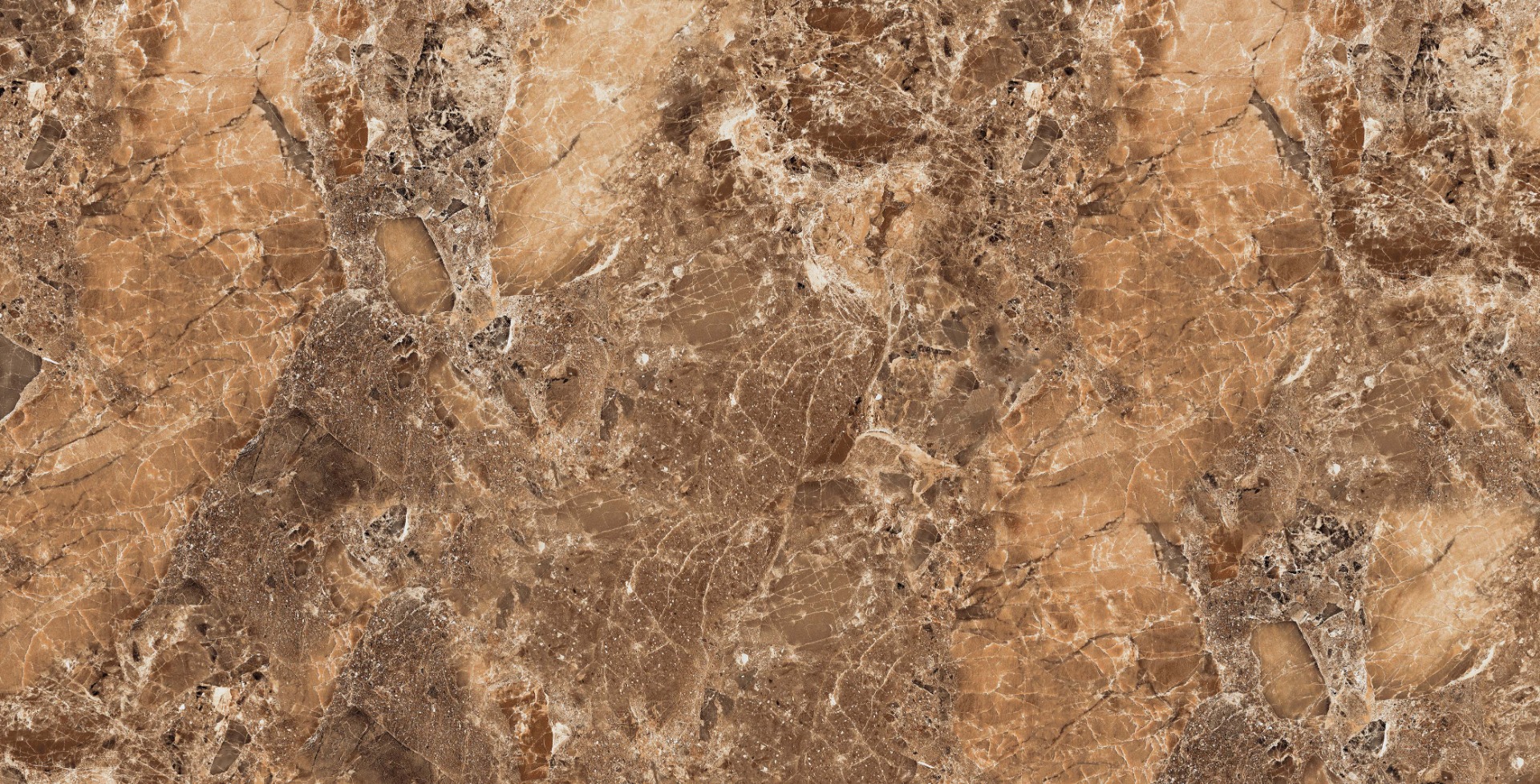 Super Glossy Finish DR Super Gloss Emperador Honey Glazed Vitrified Tiles 600x1200 mm