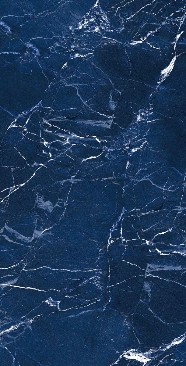 Super Glossy Finish DR Super Gloss Marquina Blue Glazed Vitrified Tiles 600x1200 mm