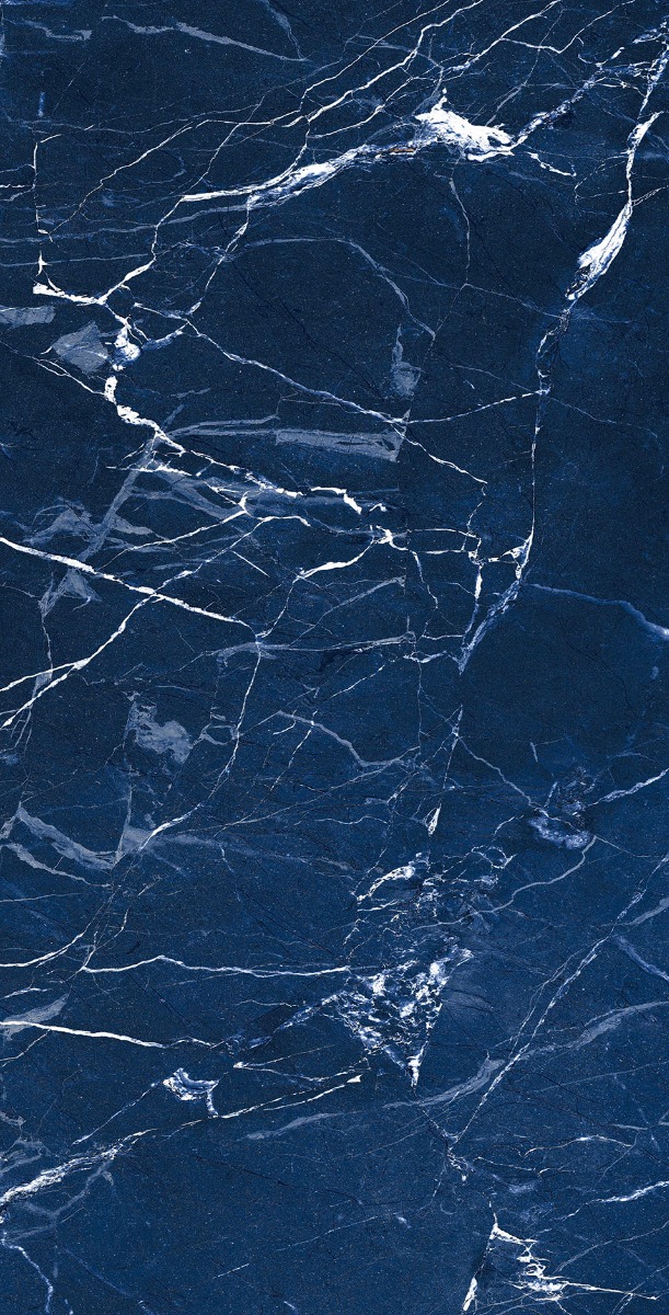 Super Glossy Finish DR Super Gloss Marquina Blue Glazed Vitrified Tiles 600x1200 mm