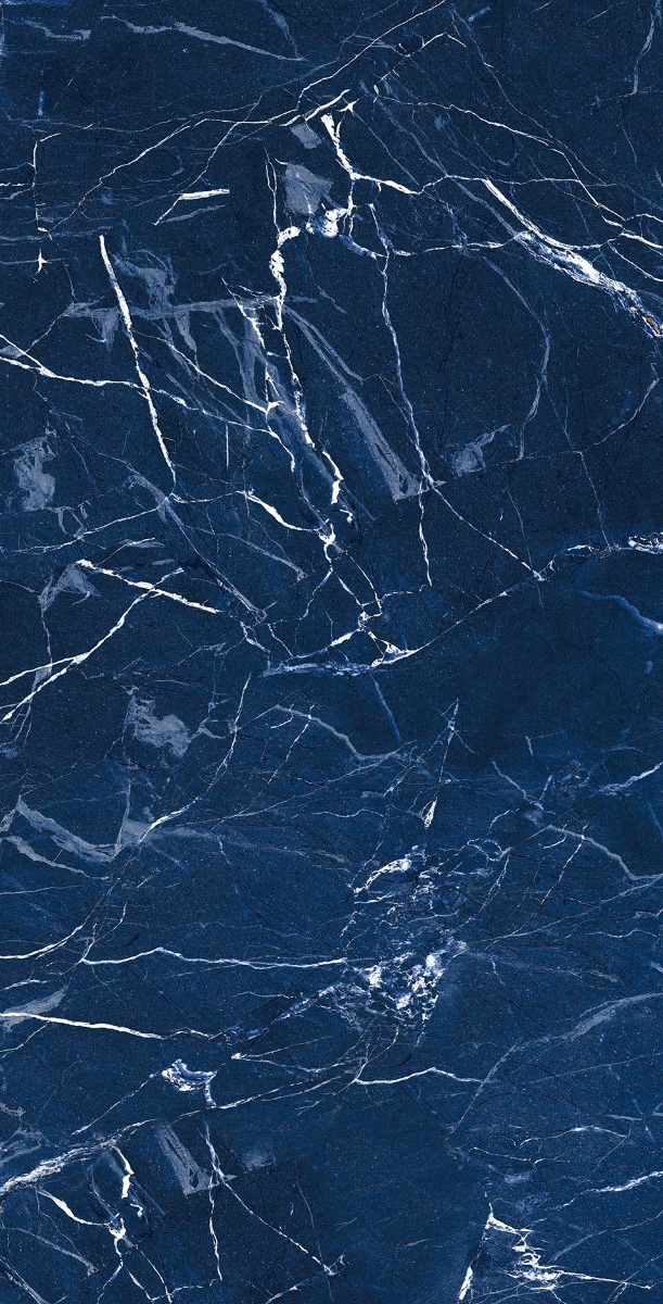 Super Glossy Finish DR Super Gloss Marquina Blue Glazed Vitrified Tiles 600x1200 mm