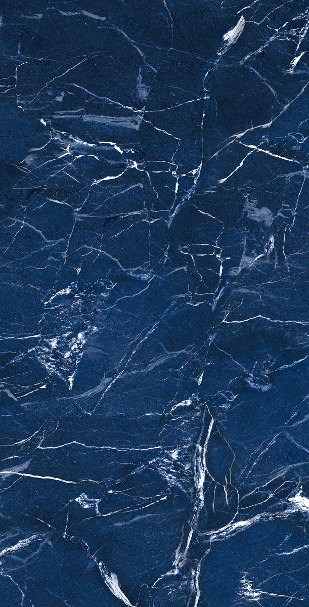 Super Glossy Finish DR Super Gloss Marquina Blue Glazed Vitrified Tiles 600x1200 mm