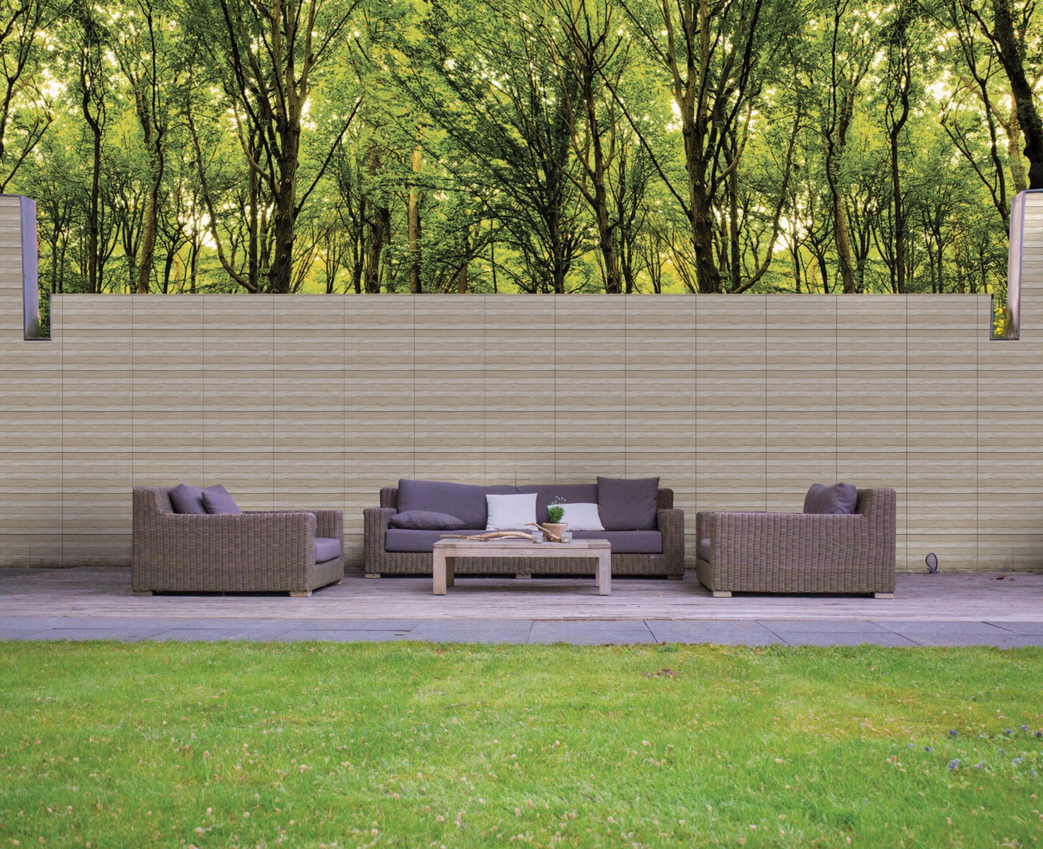 Matte Finish EHM Bamboo Dual Wood Crema Ceramic tile 300x600 mm