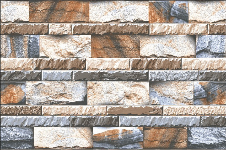 Matte Finish EHM Ledgestone Multi Ceramic tile 300x450 mm
