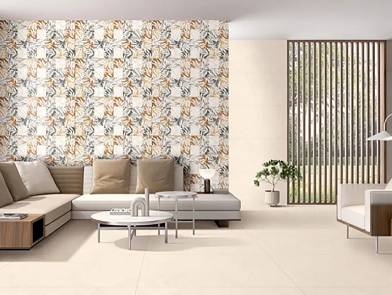 Matte Finish DGVT Coquina Sand Ivory Glazed Vitrified Tiles 600x1200 mm