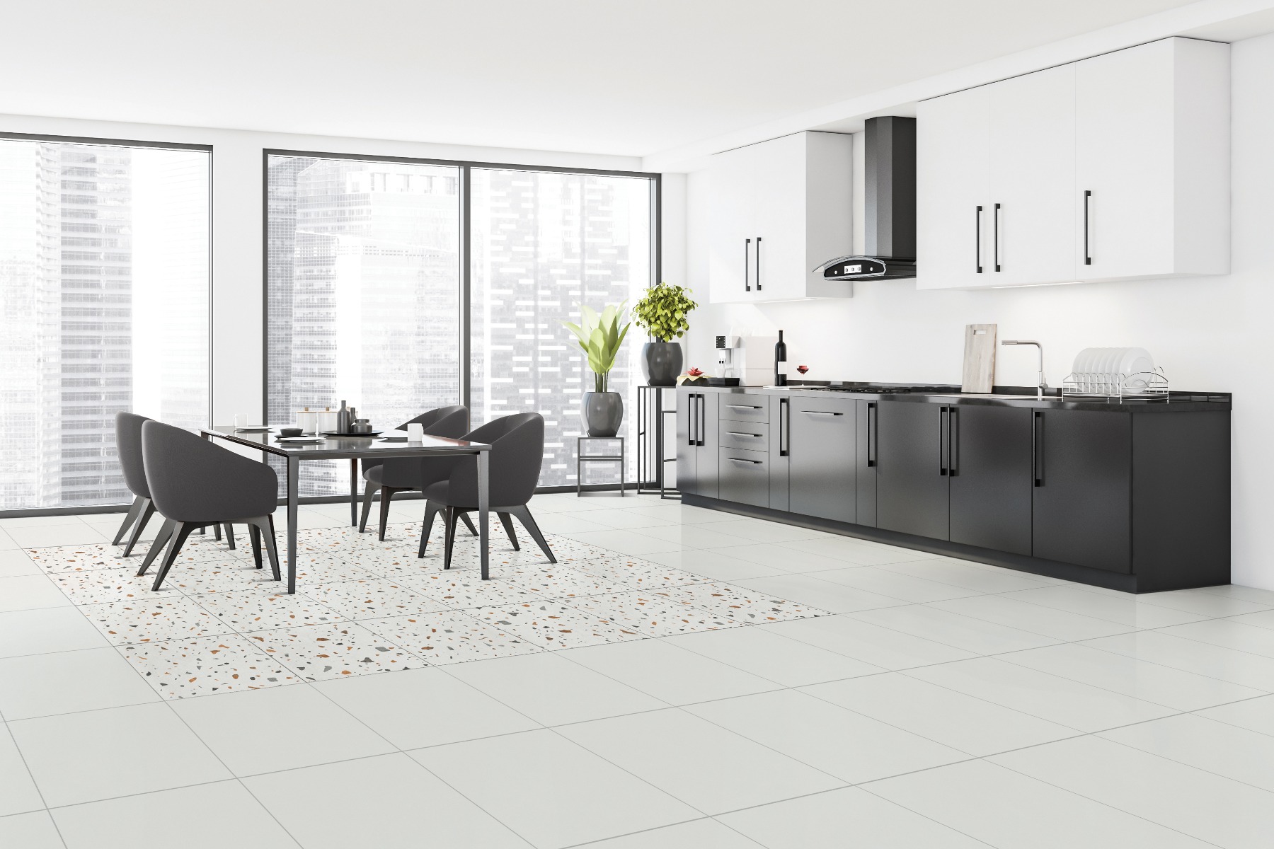 Matte Finish GFT BDF Chips Multi FT Ceramic tile 600x600 mm