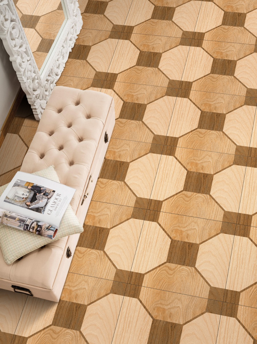Matte Finish  GFT ODP Aster Wood FT Brown Ceramic tile 600x600 mm